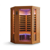 Multifunctional 2-3 Person Infrared Sauna for Home, 2180W Indoor Sauna with 7-Color LED Ambient Light, Red Light Feature, Oxygen Bar, Dual Bluetooth Speakers, 360° Surround Heating — Studio Shot